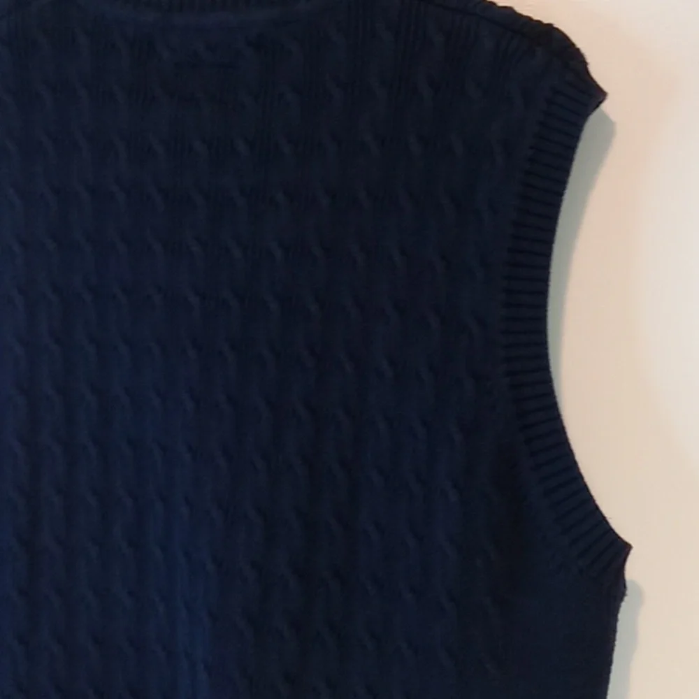 Vintage 90s Tommy Hilfiger Sweater Vest Navy Blue Men's Sz L EUC NICE!